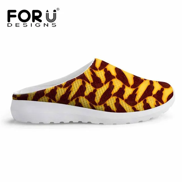 FORUDESIGNS Women Sandals African Traditional Printed Summer Shoes Ladies Beach Slip-on Platform Sandals Breathable Zapato Mujer
