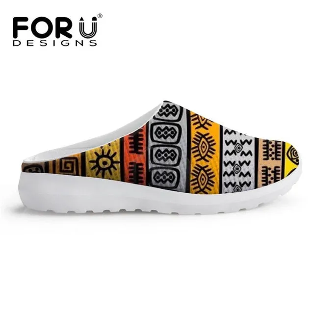 FORUDESIGNS Women Sandals African Traditional Printed Summer Shoes Ladies Beach Slip-on Platform Sandals Breathable Zapato Mujer