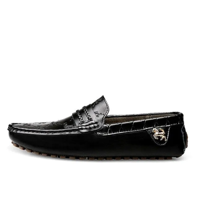 High Quality Genuine Leather Men Shoes Soft Moccasins Loafers Fashion Brand Men Flats Lightweight Comfy Driving Shoes Big Size