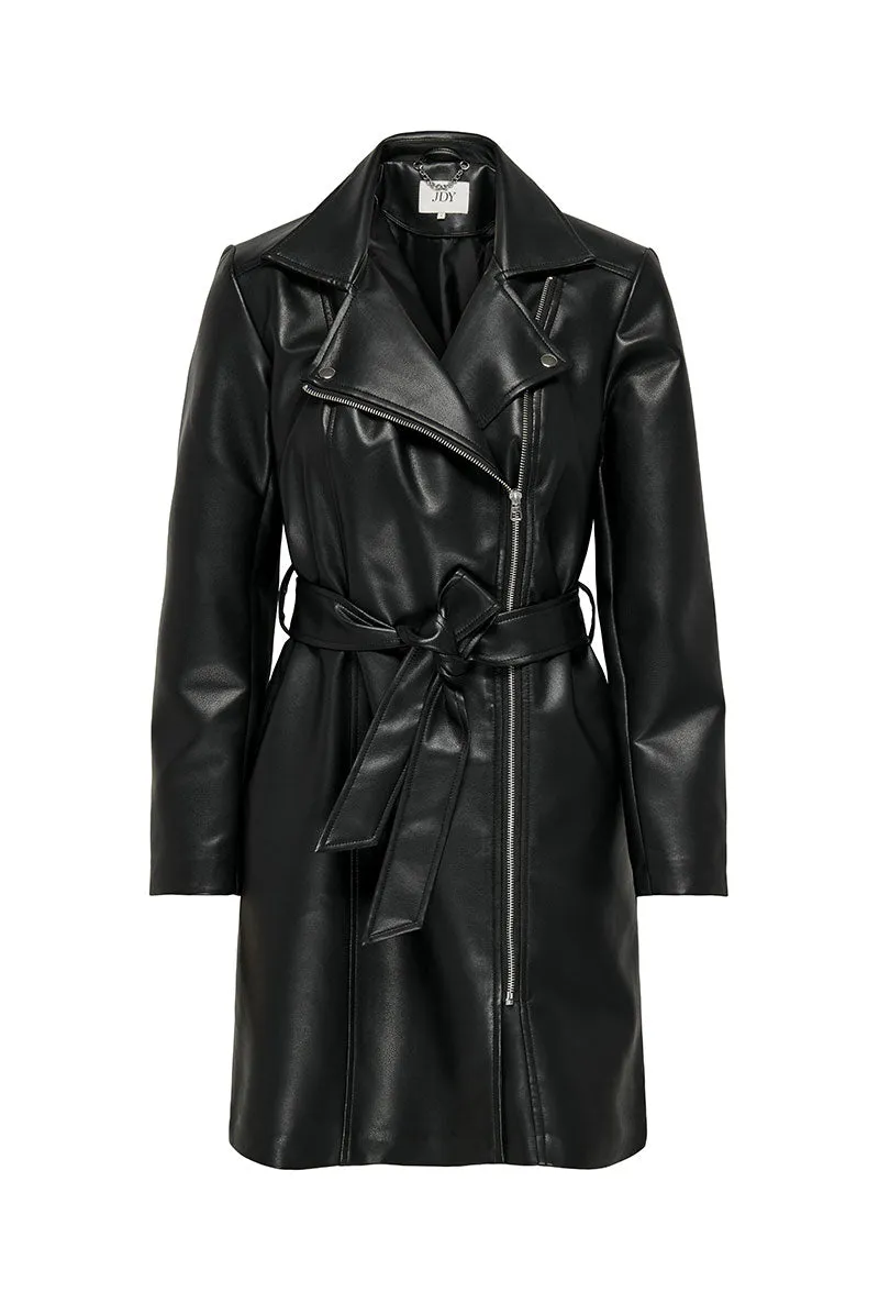 JDY ETTA LONG FAUX LEATHER COAT
