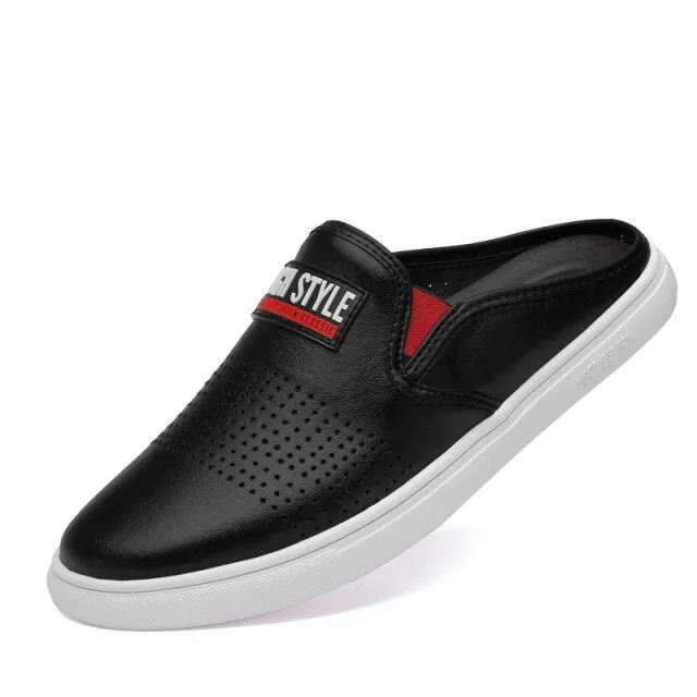 Men's Backless Loafers Leisure Slippers for Youth