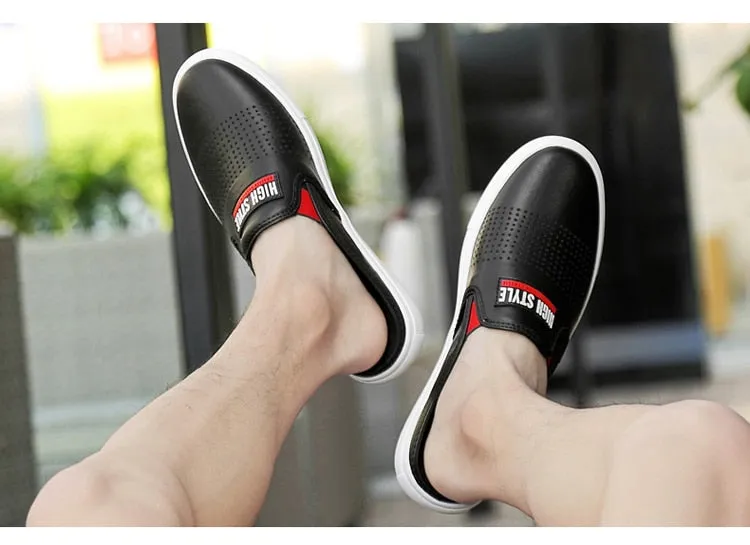 Men's Backless Loafers Leisure Slippers for Youth