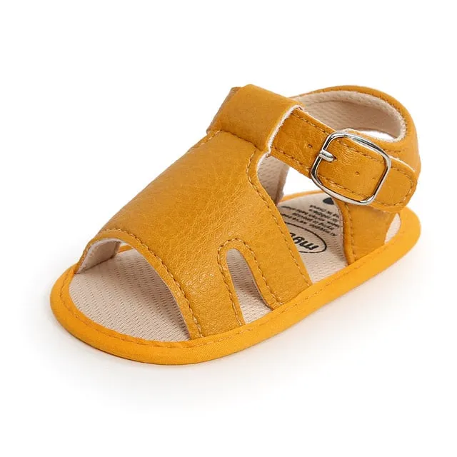Soft Leather Baby Sandals Shoes Toddlers Summer Little Shoes 0-18M Sandal For Girl Newborns anti-slip Breathable Footwear