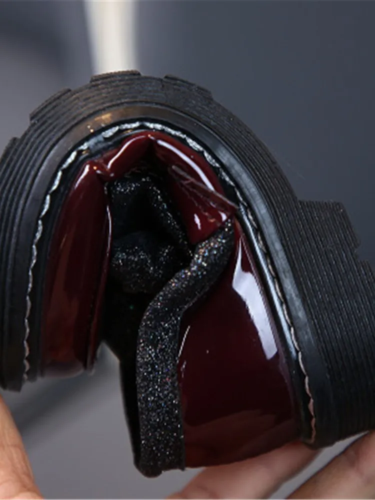 Sparkle Bow Patent Vegan Leather Loafers By Liv and Mia