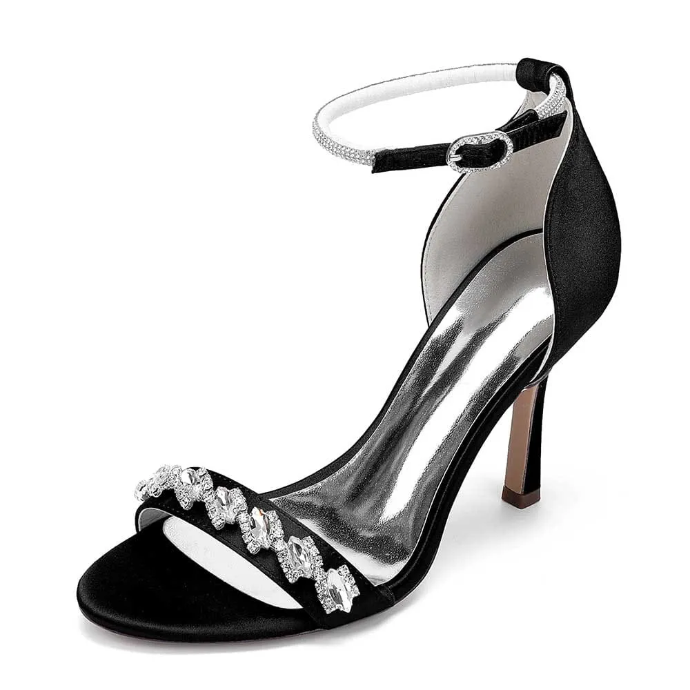 Women Ankle Straps Heels Wedding Shoes Hand-Made Bridal Pump Prom Heels