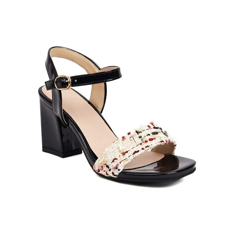 Women's Ankle Strap Buckle Block Heel Sandals