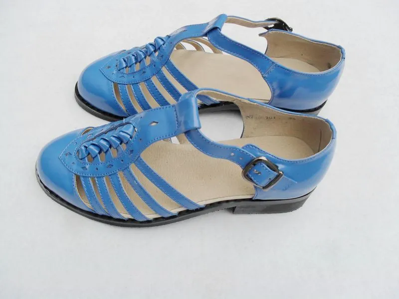 Women's Peacock Blue Roman Sandals